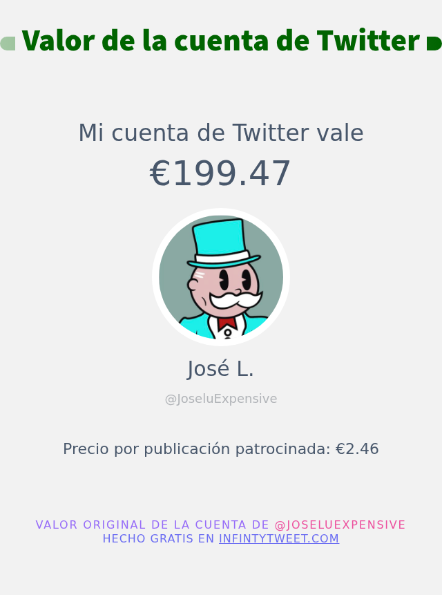 Mi valor en Twitter es de: €199.47

➡️ infintytweet.me/account-worth?…