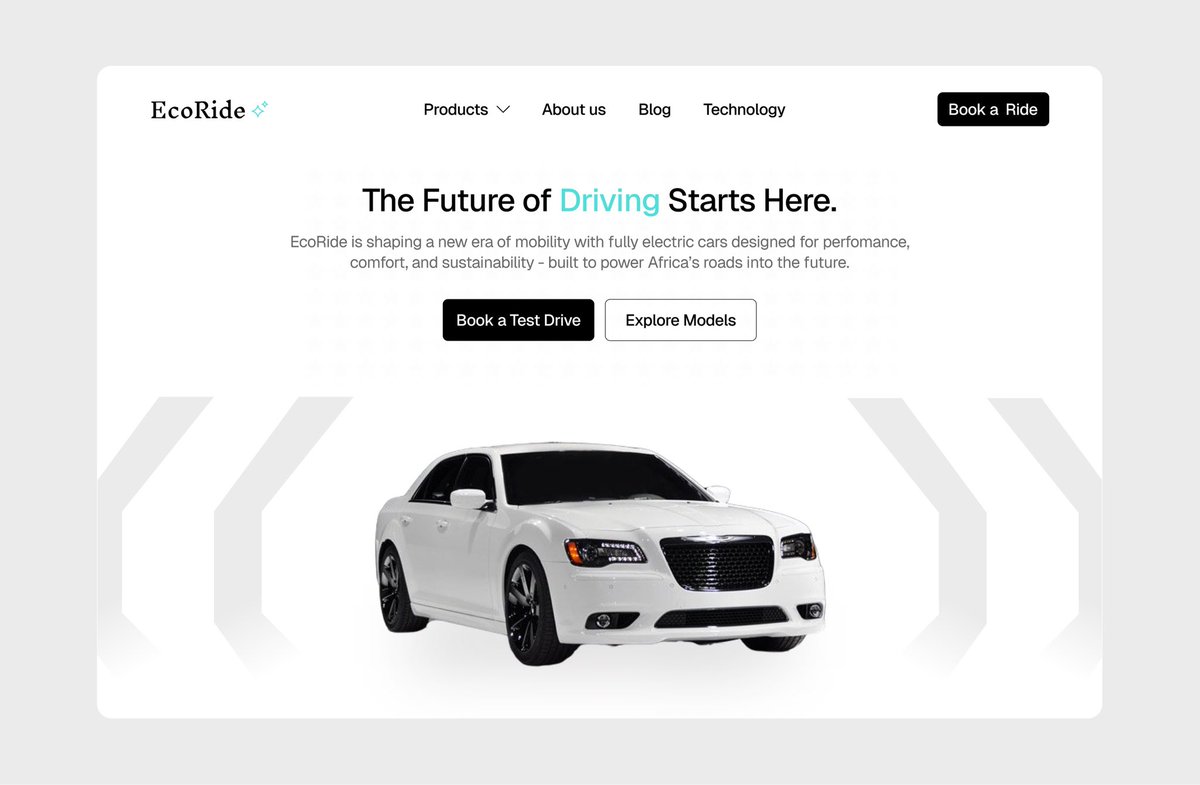 design_with_ayo's tweet image. Just wrapped a hero section for a car brand 🚗
Keeping it minimal. ✨