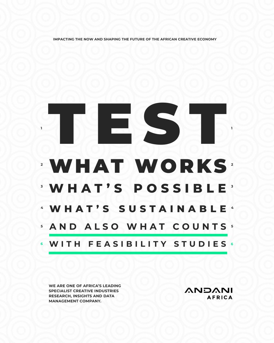 AndaniAfrica's tweet image. Big ideas need validation.
Our Feasibility Studies assess potential, risks, and sustainability, so you can move with clarity.

Explore: andani.africa
#FeasibilityStudies #SeeTheFuture #AndaniAfrica