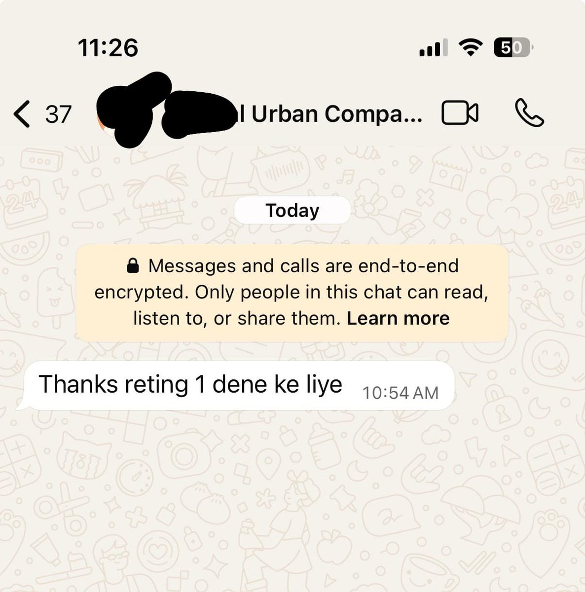 chanimehro's tweet photo. Hey @urbancompany_UC after totally rude behaviour, this person had the audacity to send this message on WhatsApp. Also, your customer service was anything but helpful. https://t.co/K0wFCFH5Ca
