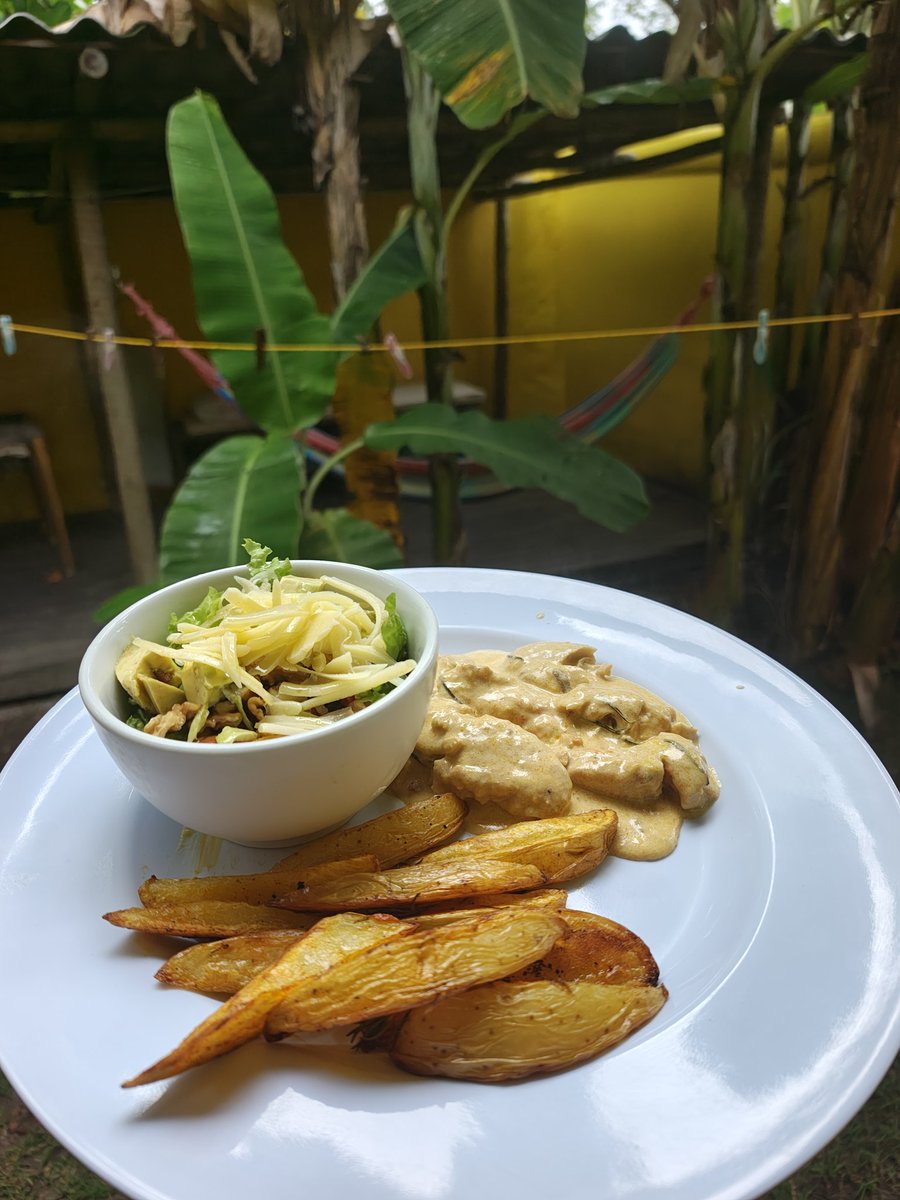 faraujo80's tweet photo. #nuestratarde 
Hola Roxi .Félix desde Brasil.
Pollo a la mostaza con papas cuñas acompañado con hojas verdes,palta y nueces! Vida!!!!! https://t.co/JM9U6tSLI0