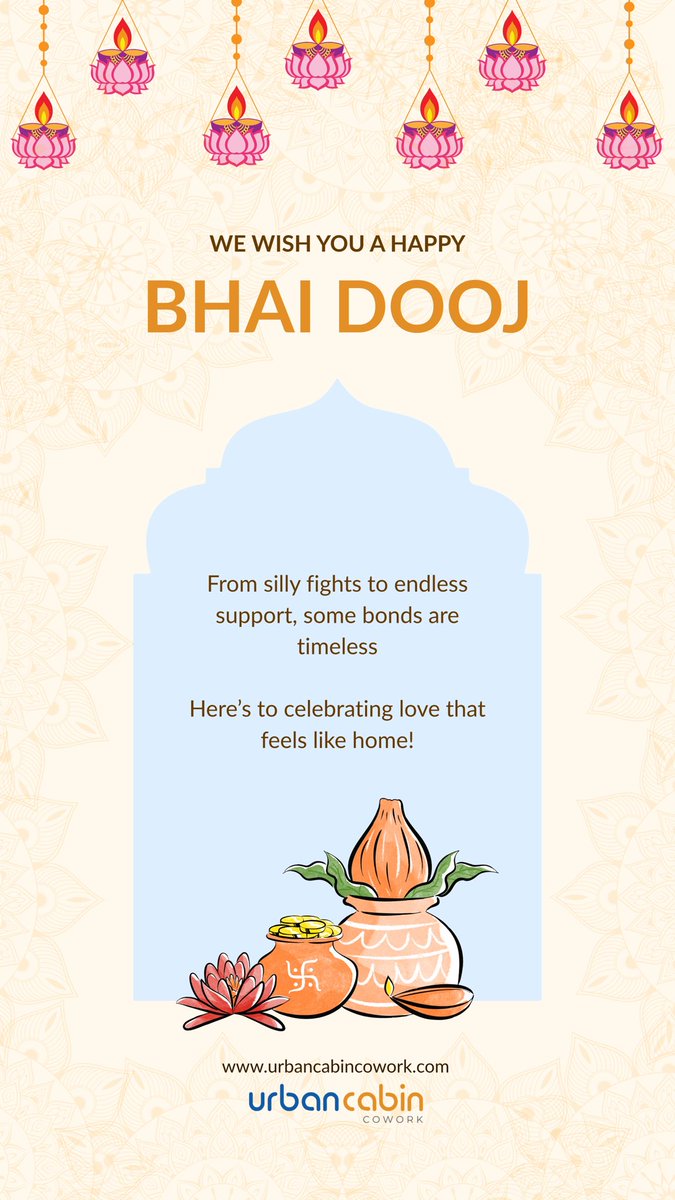 urban_cowork's tweet photo. Wishing everyone a Happy Bhai Dooj! 💛🪷

#bhaidooj #festive #cowork #coworking #officespace #sharedoffice https://t.co/NMyiewosmw