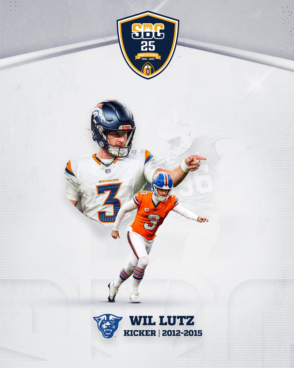 𝗪𝗜𝗟 𝗟𝗨𝗧𝗭.

A 10-year <a href="/NFL/">NFL</a> veteran &amp; Pro Bowler, <a href="/wil_lutz5/">Wil Lutz</a> is the <a href="/GeorgiaStateFB/">GSU Football</a> career record holder with 213 points scored. ☀️🏈

<a href="/SunBeltFB/">Sun Belt Football</a> | #SunBeltFBat25