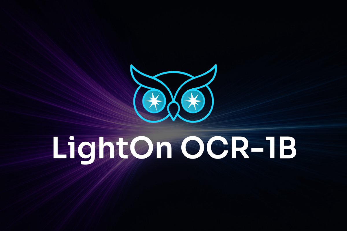 🦉Turn Chaos into Clarity, fast!

Introducing LightOnOCR-1B, a SOTA 1B parameter vision language model for OCR that pushes the Pareto frontier.

With LightOnOCR-1B, every contract, report, and archive becomes living, searchable intelligence, instantly.

🔹 5× faster than