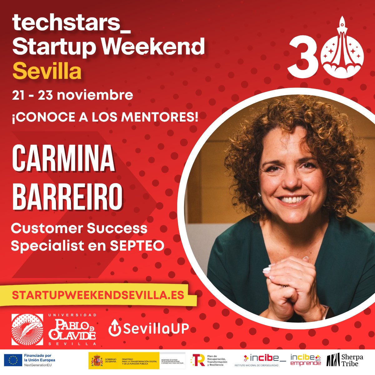 #DreamTeamSW
Carmina Barreiro: El éxito de una startup empieza cuando el cliente se convierte en su mejor embajador. 💬 Customer Success Specialist en SEPTEO.
#CX #Procesos #SWSevilla30 #GiveFirst
✨ Vive 54 horas que pueden cambiar tu vida.
Inscríbete 👉 startupweekendsevilla.es