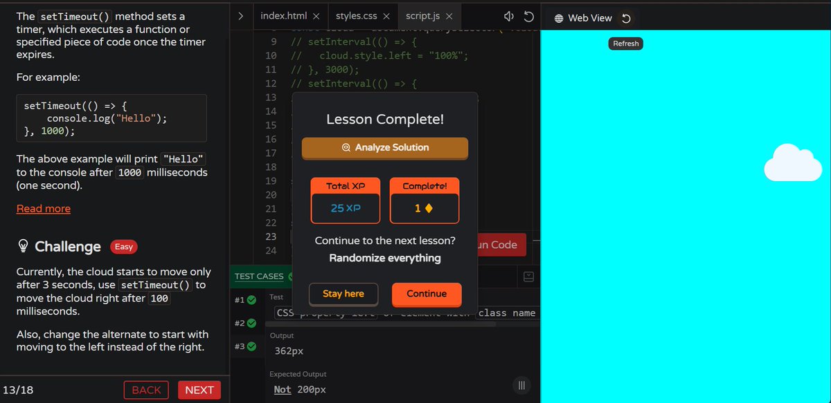 MoniTechCodes's tweet image. Day 79/100
☕ Completed the final Java challenges — officially done with Java Fundamentals 🎯
🌥️ Fine-tuned the Moving Clouds animation project — smoother transitions & balanced motion.
#Java #FrontendDev #CodingJourney #100DaysOfCode