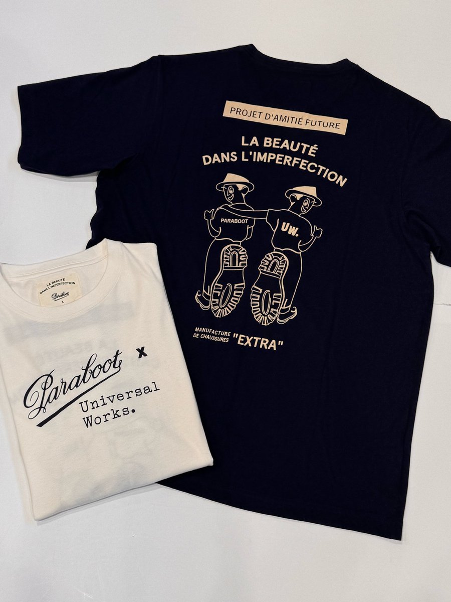 nauticabathgate's tweet image. Universal Works X Paraboot 

For the graphics: a repurposed Paraboot advertising campaign from the 1960s, stamped with the phrase Manufacture De Chaussures Extra. “Extra” is not a French word, but was used here to mean “special”. 

#universalworks #paraboot