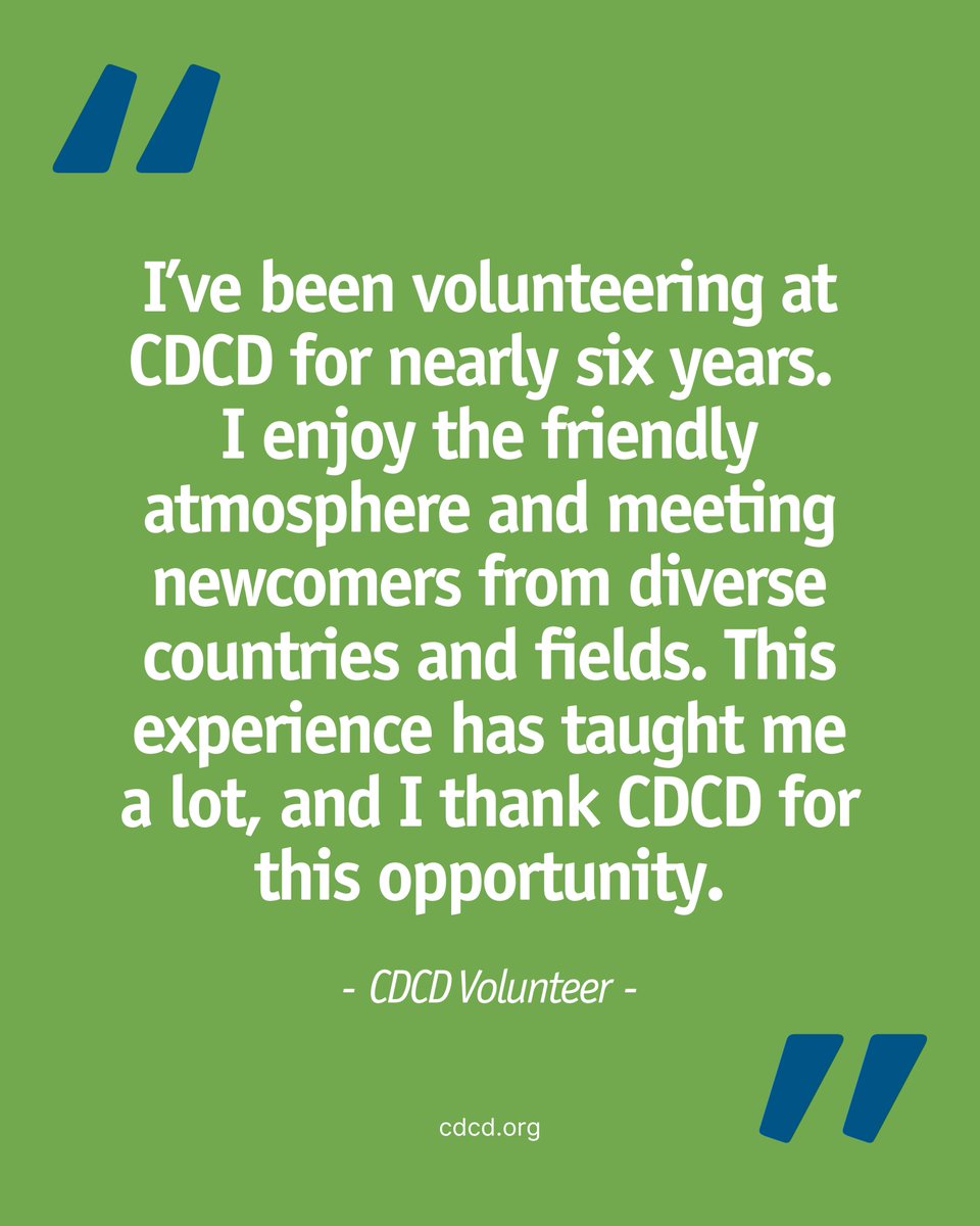 CDCDurham's tweet image. Our volunteers are at the heart of everything we do! We’re continually inspired by the stories and kind words they share about their experiences with CDCD. Their dedication and support make a lasting difference in our community every single day.
#CDCD #Volunteers #Testimonials