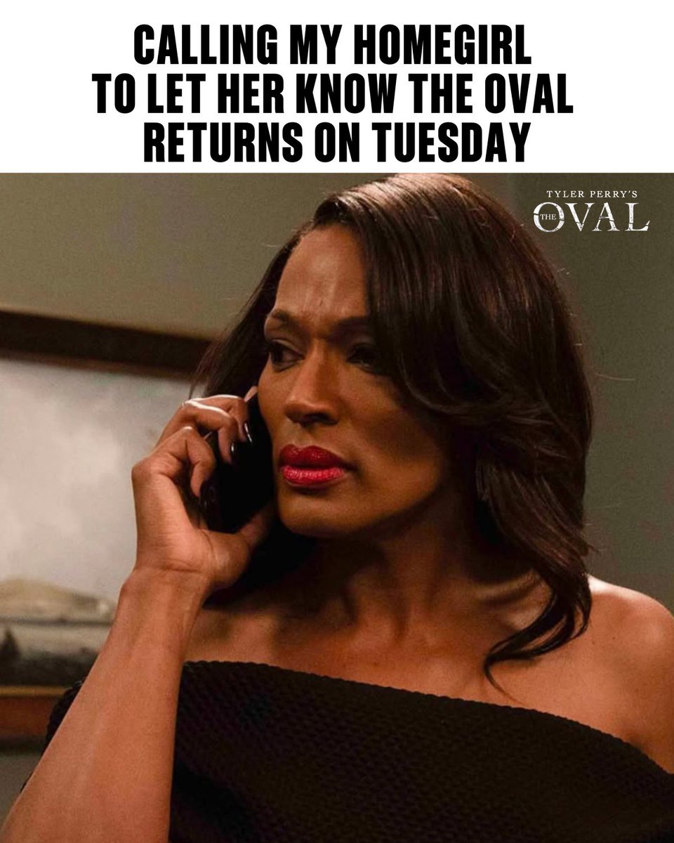 TheOvalOnBET's tweet photo. Tell a friend to tell a friend..... we're SO back 🤭🇺🇸

Don't miss the season premiere of #TheOvalOnBET Tuesday at 9/8c. https://t.co/t7PK4Ubw7v