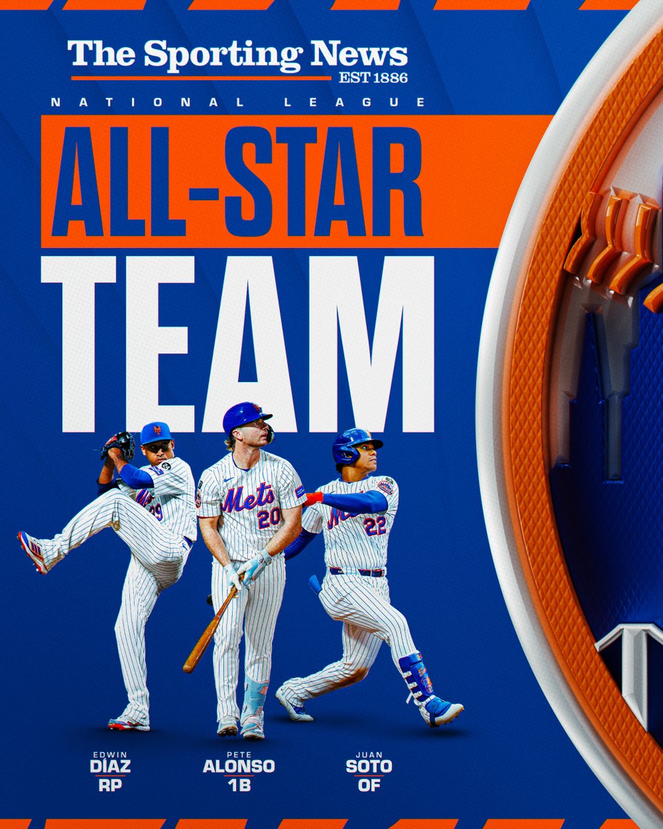 New York Mets (@mets) on Twitter photo Congratulations to Pete Alonso, Juan Soto, and Edwin Díaz on being named to the <a href="/sportingnews/">The Sporting News</a> NL All-Star Team! Congratulations to Pete Alonso, Juan Soto, and Edwin Díaz on being named to the <a href="/sportingnews/">The Sporting News</a> NL All-Star Team!