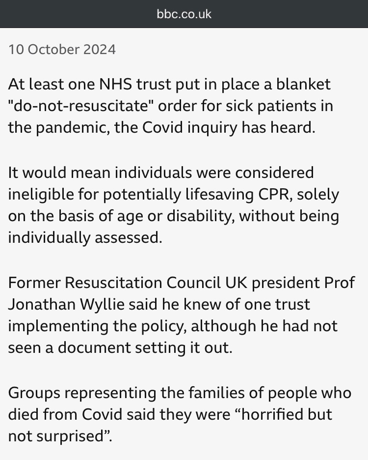 <a href="/PatrickChristys/">Patrick Christys</a> Don't forget during the pandemic, at least one NHS trust issued a blanket "Do not resuscitate" order on people with Autism
and other learning disabilities.

This would have included me despite only being 24 at the time and otherwise healthy.