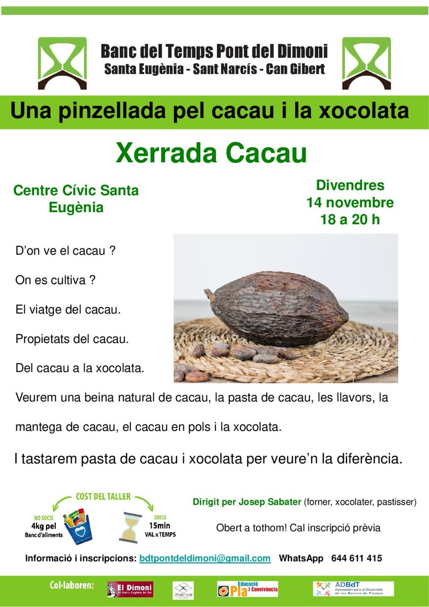 Informació i inscripcions:
bdtpontdeldimoni@gmail.com
WhatsApp 644611415