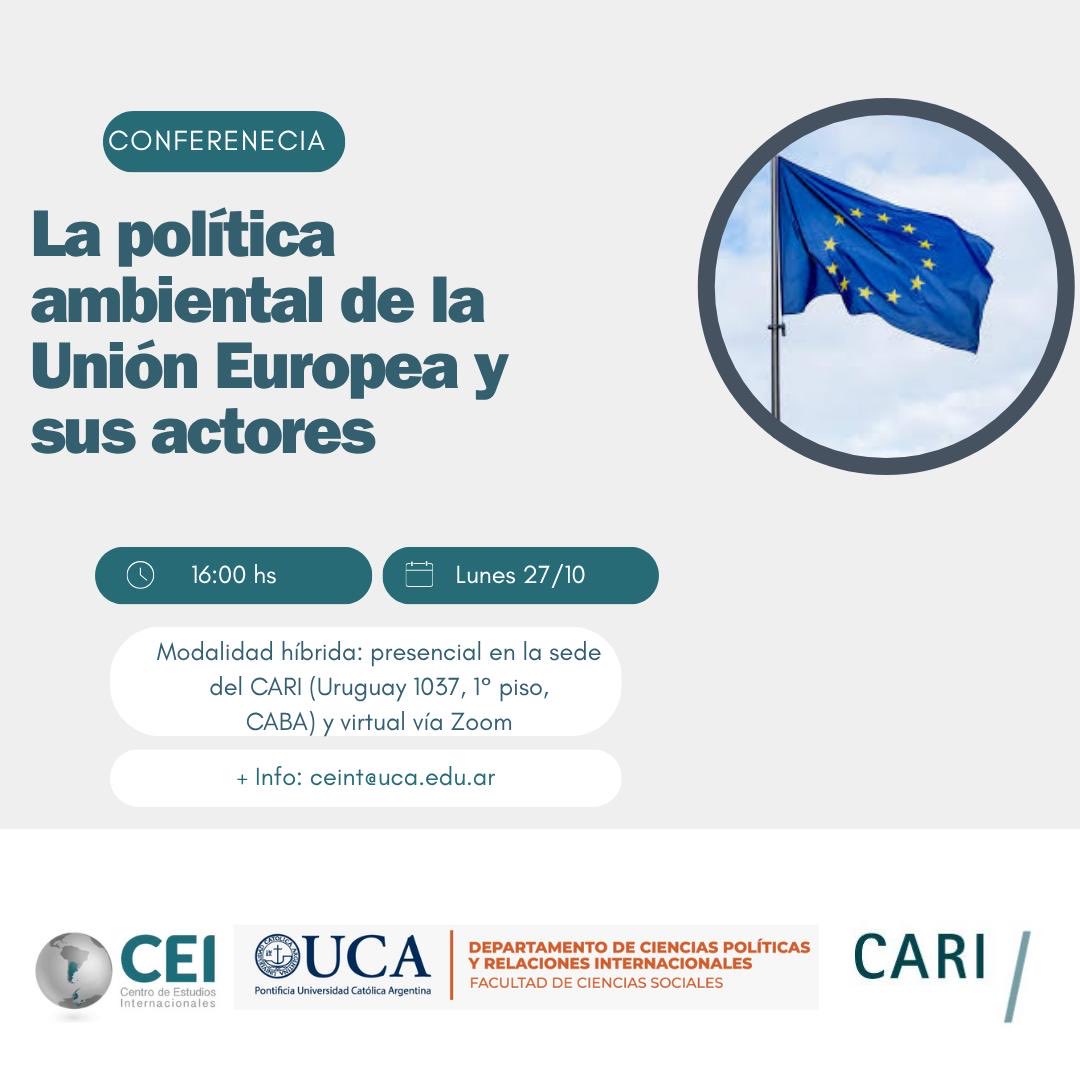 CEI_UCA's tweet image. #Programa 🇪🇺| Los invitamos a participar al programa “La política ambiental de la Unión Europea y sus actores” que se dictará el Lunes 27 de octubre a las 16.00 horas, organizado junto a @CARIconsejo
Link de inscripción 👉docs.google.com/forms/d/e/1FAI…