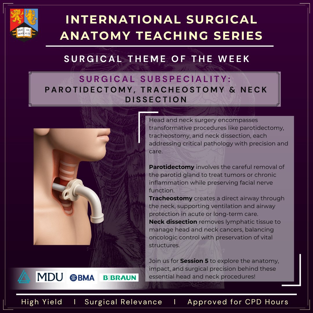 ✨ Session 5: Face &amp; Dental, and Maxillofacial Surgery
🗓️ Wednesday, 29th October 2025  
🕕 6:00 PM – 8:00 PM GMT   
🔹 Part 1: Near-peer teaching
🔹 Part 2: Surgical application by Professor Jagtar Dhanda: Consultant Oral and Maxillofacial Surgeon