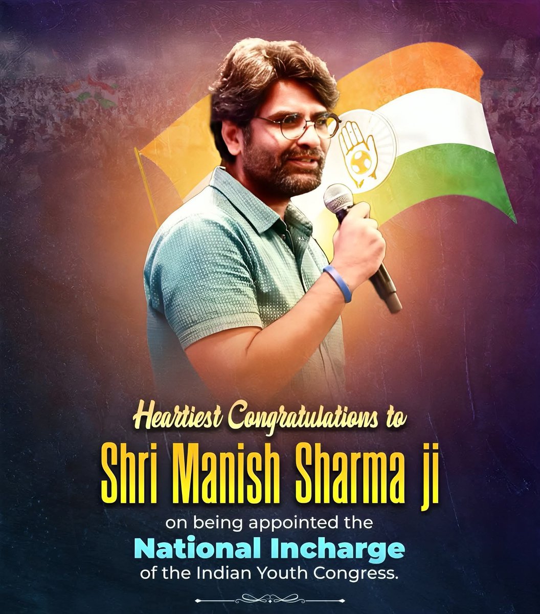 bhaskark_jha's tweet photo. Heartiest congratulations Manish Sharma ji for becoming the Inchage of Indian Youth Congress.
@KoiManish  @IYC https://t.co/KR7QVIotUR