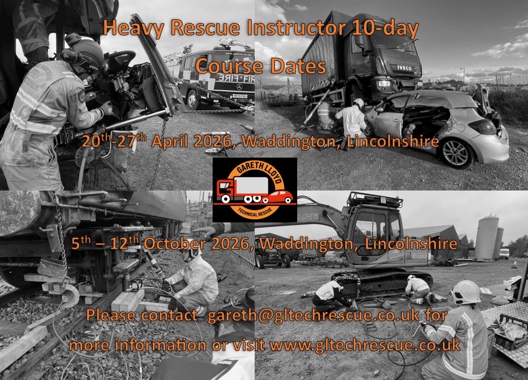GLTechRescue's tweet image. 💥2026 Heavy Rescue Instructors Course dates released 💥
Please contact gareth@gltechrescue.co.uk or gltechrescue.co.uk for more info 👍@NFCC_FireChiefs @_ukro @LincsFireRescue #heavyrescue