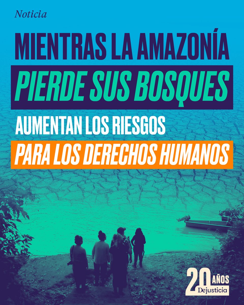 Dejusticia's tweet photo. Con la #deforestación no solo pierden los ecosistemas, también las personas y comunidades. En la #Amazonía colombiana hay más pérdida de bosque que en cualquier otra región del país. ¿Qué significa para los habitantes amazónicos? ¿Podrán construirse soluciones desde la #COP30? https://t.co/ggPGeRyRtU