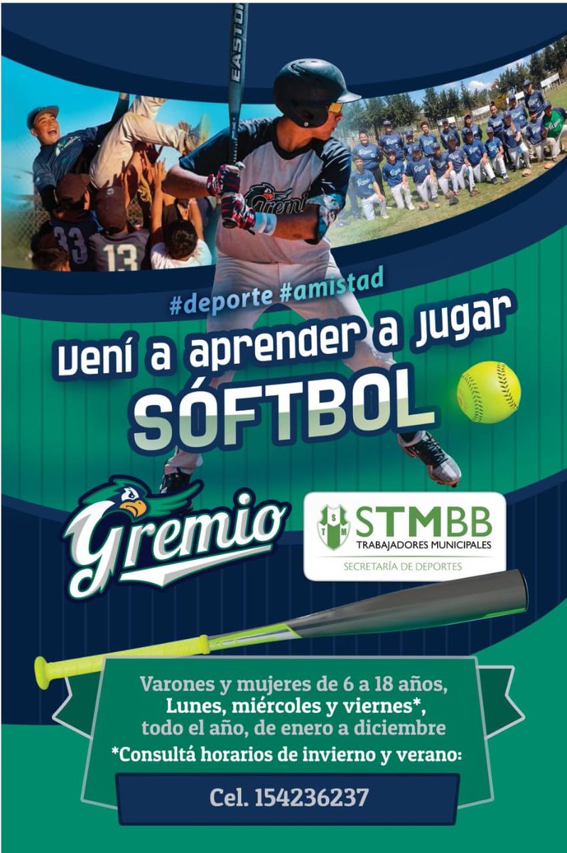 💙 Gremio Sóftbol Club 🤍

Invita a todos los afiliados del Sindicato Municipal y a sus hijos a formar parte de nuestro club, participando del sóftbol en todas sus categorías: infantiles, cadetes, juveniles, primera división y veteranos +35, tanto en ramas masculina como femenina