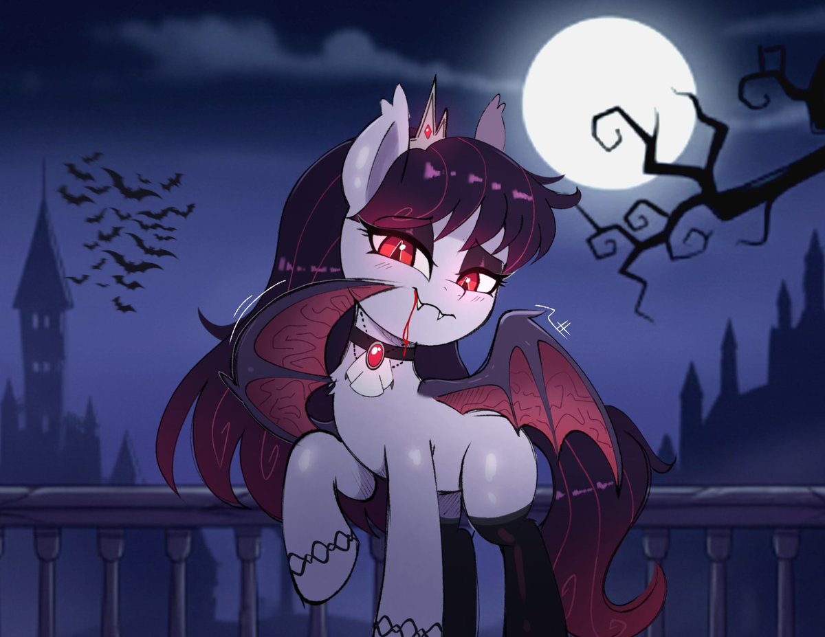Mar0X8's tweet image. 🦇 A mysterious vampony landing under the pale moon… the night trembles, for the hunt has begun.
 
“You stand before royalty, little one… and yet, you look so tempting when you shiver. Tell me,will you bow, or bleed? 🩸 

#mlp #mlpoc #mylittlepony #mlpfanart