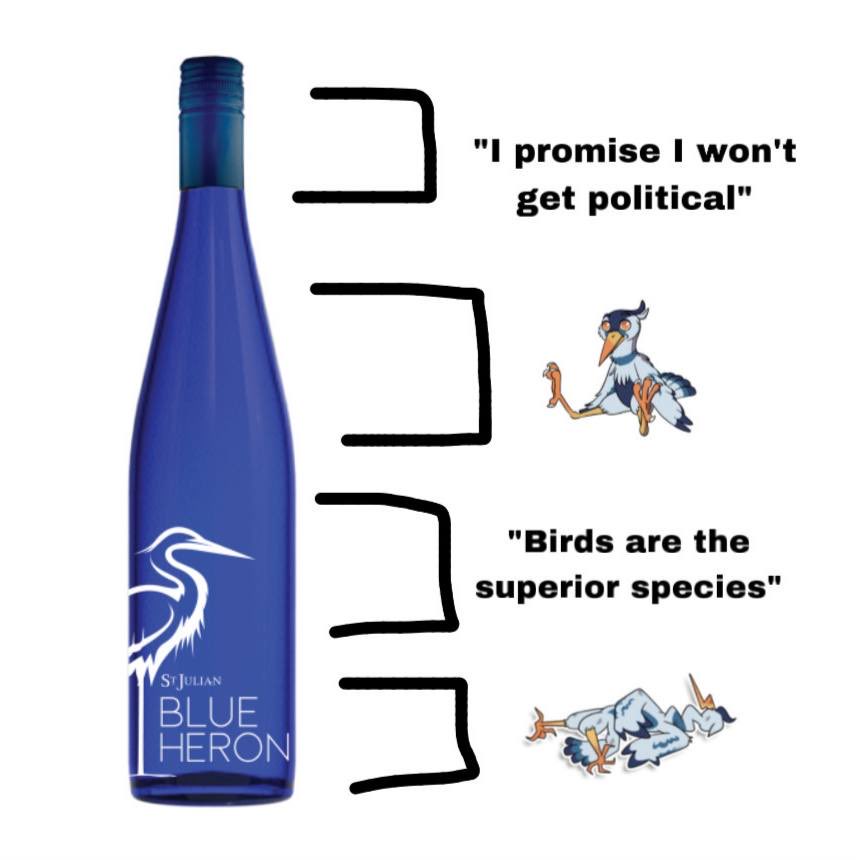 I got this wine for <a href="/ComputerHeron/">Blue</a> during my time in Michigan not knowing he has never had and will never have alcohol so I drafted up this theoretical scenario