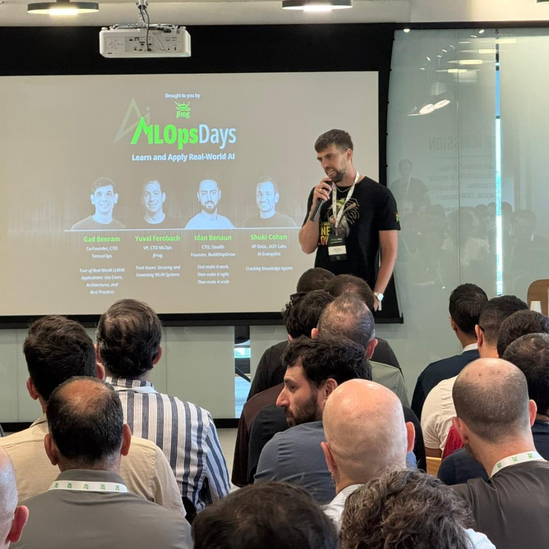 jfrog's tweet image. ✨ What an evening at MLOps Days Tel Aviv yesterday! The office was packed filled with brilliant #AI experts, #DataScientists, and engineers.

The event was a fantastic deep dive into real-world AI, featuring incredible talks, and crucial strategies for securing + governing AI in