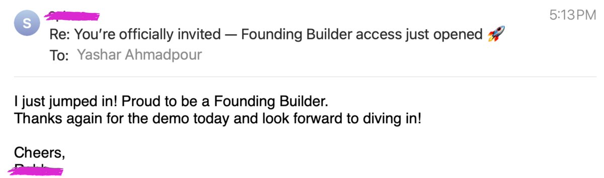 impressive_app's tweet image. Builders signed up within the first hour of our early-access launch 👀
We’re opening the doors to the top 100 builders ready to create and launch live-agent businesses.
Join an exclusive group of builders getting early access and insider perks: builder.impressive.dev