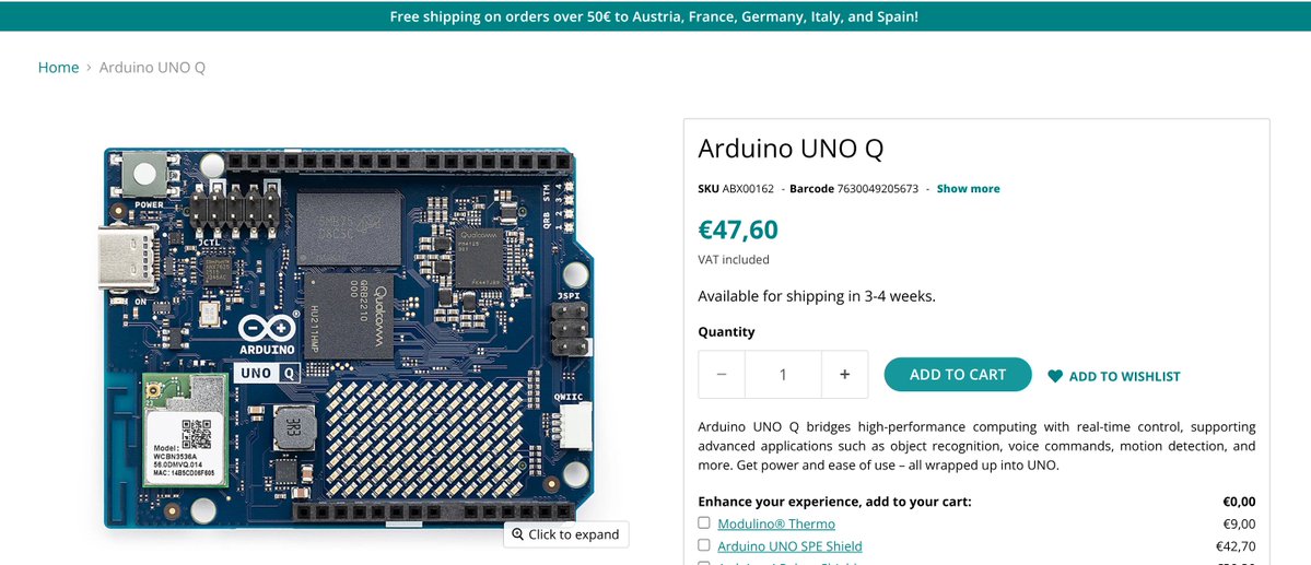 mfranz_on's tweet image. Don&apos;t buy GPUs, buy MCUs.

Start with a simple microPython application, more approachable than C.

Add sensors, install a webserver, and control remotely.

AI? Use models from Arduino App Lab, then distill your custom models.

Build your own robot.