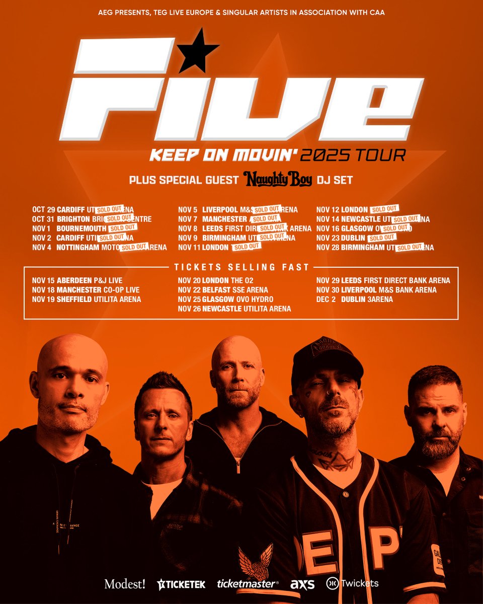 itsfiveofficial's tweet photo. Less than a week until tour starts 🤯 Where will we be seeing you? Tickets are going quick so make sure to grab them and snag your VIP soundcheck experience upgrade while you can at https://t.co/AXA8LLqGAt 🤘 https://t.co/JKPd2x7A2A