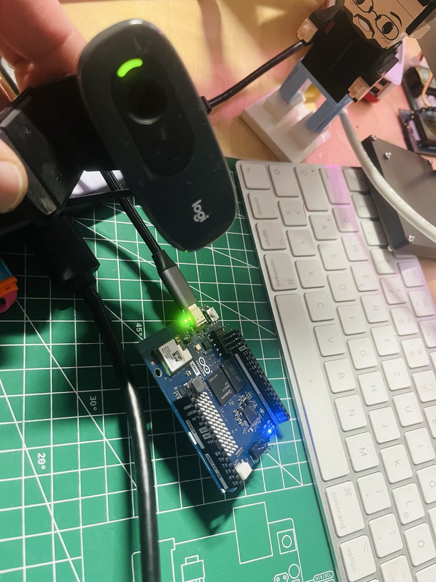 r_schulz_maker's tweet image. Trying to get a real picture for face detection by using #micropython code in @arduino App Lap and single board computer mode.