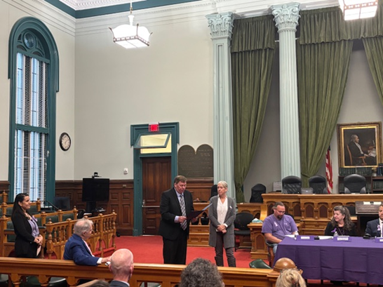 County Executive McClure presented a proclamation to Turning Point of Lehigh Valley, recognizing October as Domestic Violence Awareness Month. 💜 Standing together to support survivors and raise awareness.