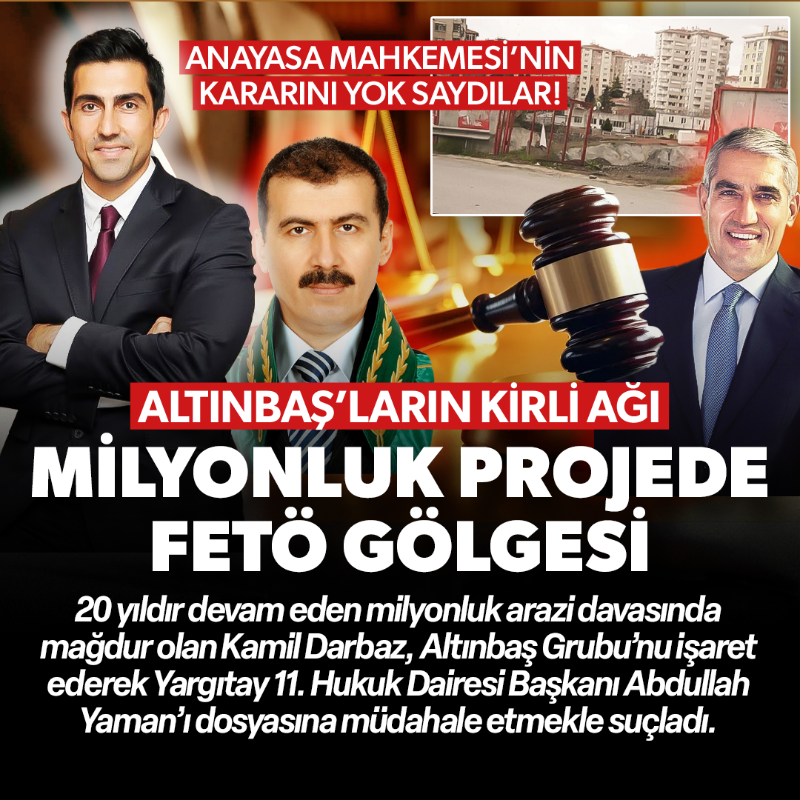 yenisafak's tweet photo. Milyonluk projede Altınbaş yolsuzluğu

GMO Grup Yapı’nın ortağı Kamil Darbaz, 2007’de başlayan ortaklık anlaşmazlığı ile ilgili 20 yıldır hukuk mücadelesi veriyor.