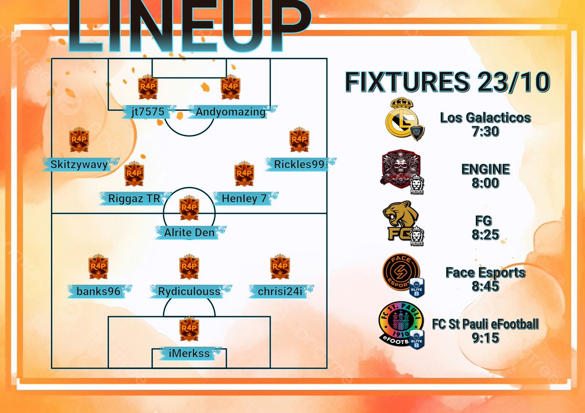 R4P (@r4p11s) on Twitter photo ๐ช๐บ| <a href="/OfficialVPG/">Virtual Pro Gaming</a> 
๐ฌ๐ง| <a href="/VPGUK/">VPG United Kingdom</a> 
๐ช๐บ| <a href="/VPGEurope/">Virtual Pro Gaming | Europe</a> 
๐ฌ๐ง| <a href="/BRFCHub/">BRFC Hub</a> 
๐พ| twitch.tv/ribbed4pleasure
๐
| 23/10
โ๏ธ| 19:30 GMT 
๐งก R4P Esports Game night 3  ๐ช ๐งก ๐ช๐บ| <a href="/OfficialVPG/">Virtual Pro Gaming</a> 
๐ฌ๐ง| <a href="/VPGUK/">VPG United Kingdom</a> 
๐ช๐บ| <a href="/VPGEurope/">Virtual Pro Gaming | Europe</a> 
๐ฌ๐ง| <a href="/BRFCHub/">BRFC Hub</a> 
๐พ| twitch.tv/ribbed4pleasure
๐
| 23/10
โ๏ธ| 19:30 GMT 
๐งก R4P Esports Game night 3  ๐ช ๐งก