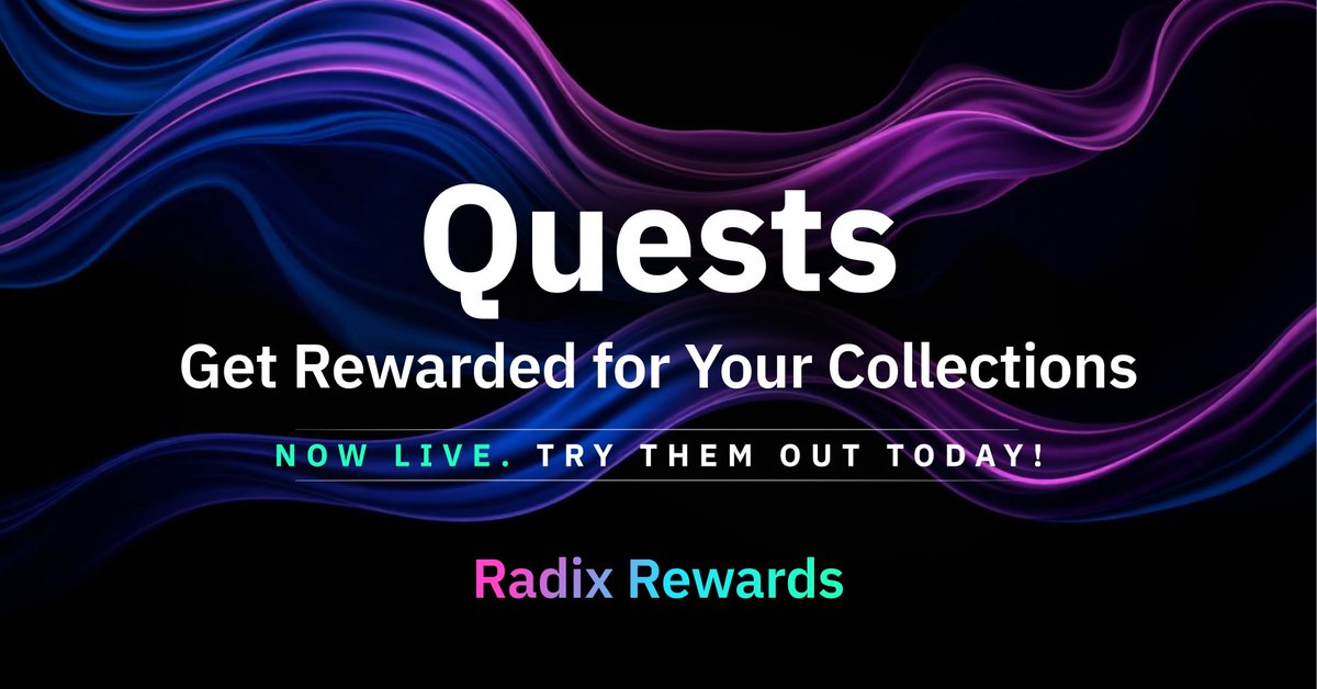 Introducing Radix Rewards Quests! 🎮

Earn SP just by holding NFTs &amp; assets in your wallet. 

🏆 Launch Quests:
- XRD Domains: 100 SP/week
- RadMorphs: 10 SP per item/week (max 10)

Claim weekly on the dashboard. More Quests coming soon!

GL, HF!