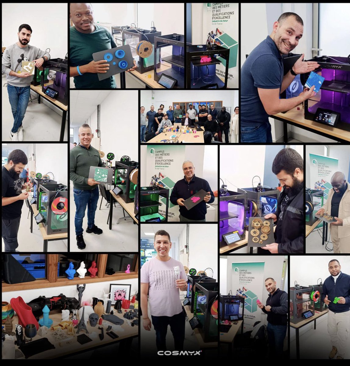 cosmyx3d's tweet image. ✨ Trois jours pour plonger au cœur de la #FabricationAdditive !
Cosmyx a accompagné le #CMQE Industrie du Futur #IDF pour former des #enseignants aux usages pédagogiques de l’#Impression3D 🔥
👏 Merci à tous les partenaires !
#Cosmyx #Formation #Education