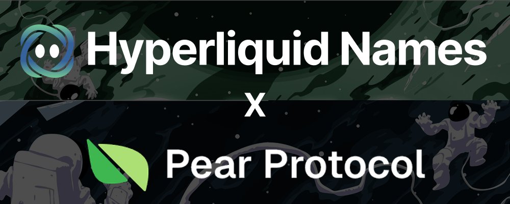 hlnames's tweet image. Introducing our newest integration: @pear_protocol ๐
Pear Protocol is the home of one-click pair trading.
Go long on one asset and short on another to trade the relationship between the assets.
Enjoy a personalized pair trading experience with .hl