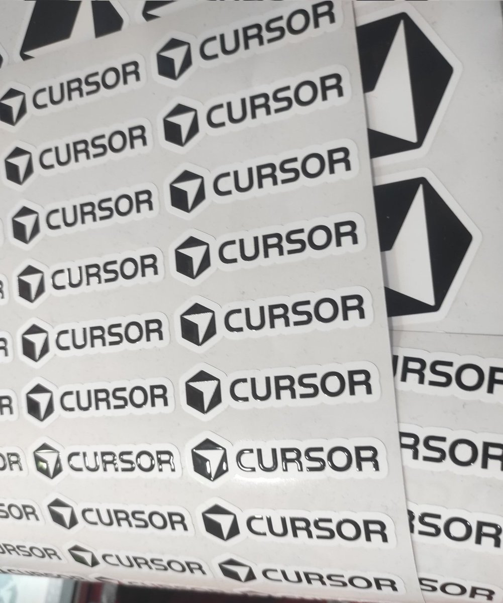 Merch for the Cursor Meetup is cooking! 🔥

Stickers are READYYY, and t-shirts are on the way 🥰
(thanks to <a href="/benln/">Ben Lang</a> for the lovely support)