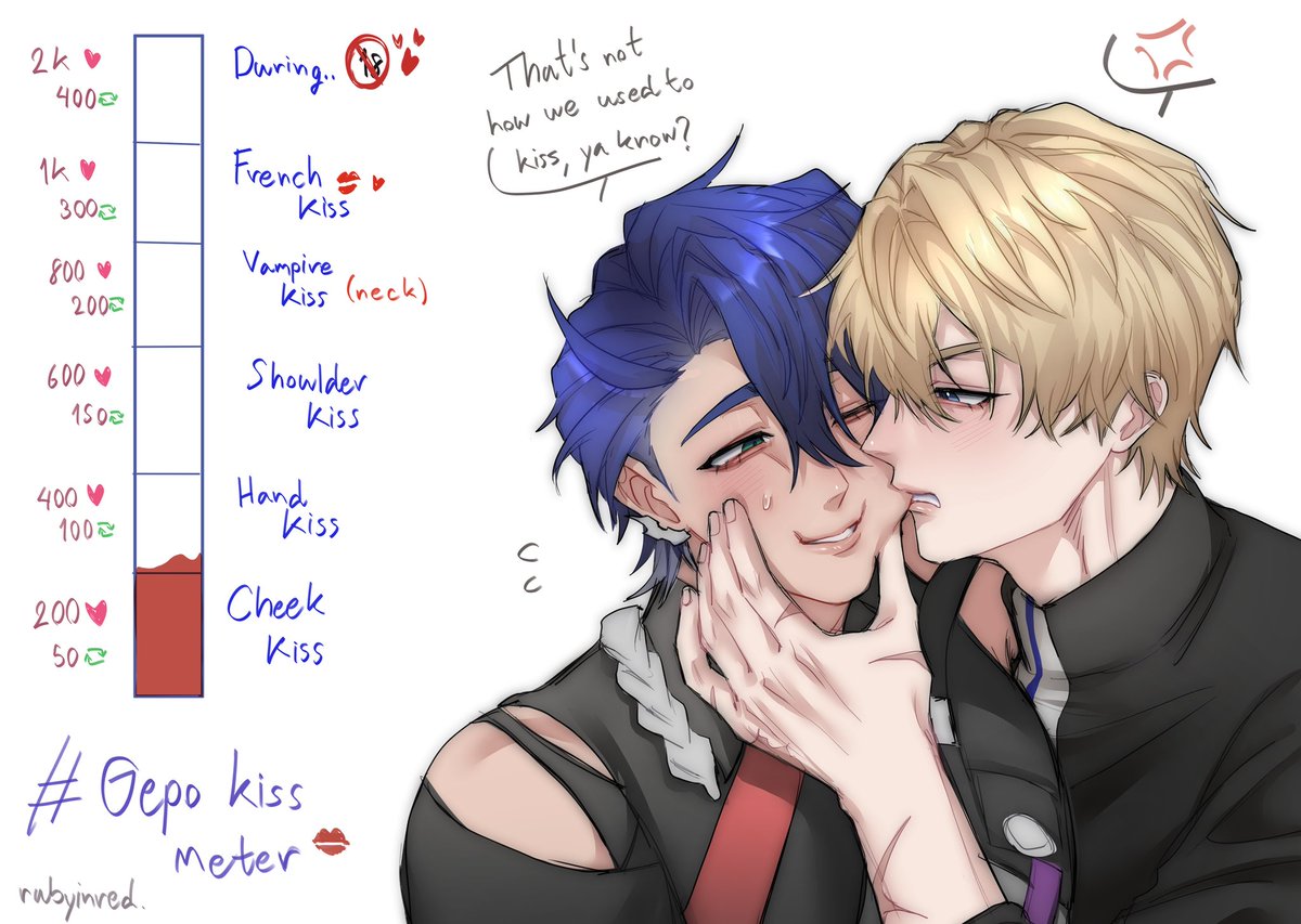 jadedilion's tweet image. #gepo cheek kiss(?)