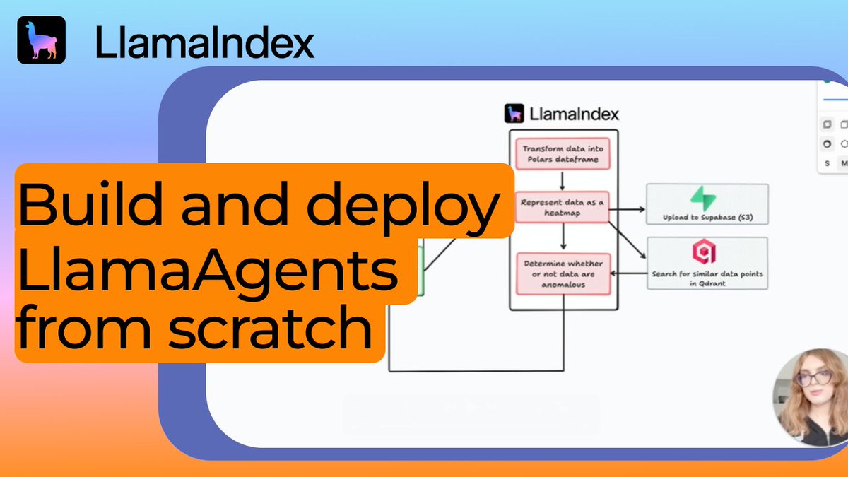 llama_index's tweet image. Curious of how AI/ML-powered workflows can solve real-world challenges like anomaly detection?
In this tutorial, @itsclelia walks you through how to design, build, and deploy an anomaly detection workflow using @qdrant_engine, @supabase, and LlamaAgents, the fastest way to take…