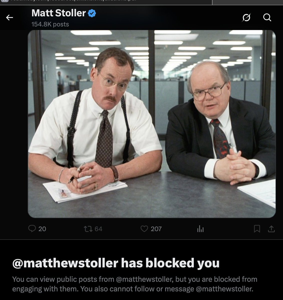 EricDerr02's tweet photo. @ArmandDoma Possibly the most affirming way to find out someone has blocked you https://t.co/v3eCODInuJ