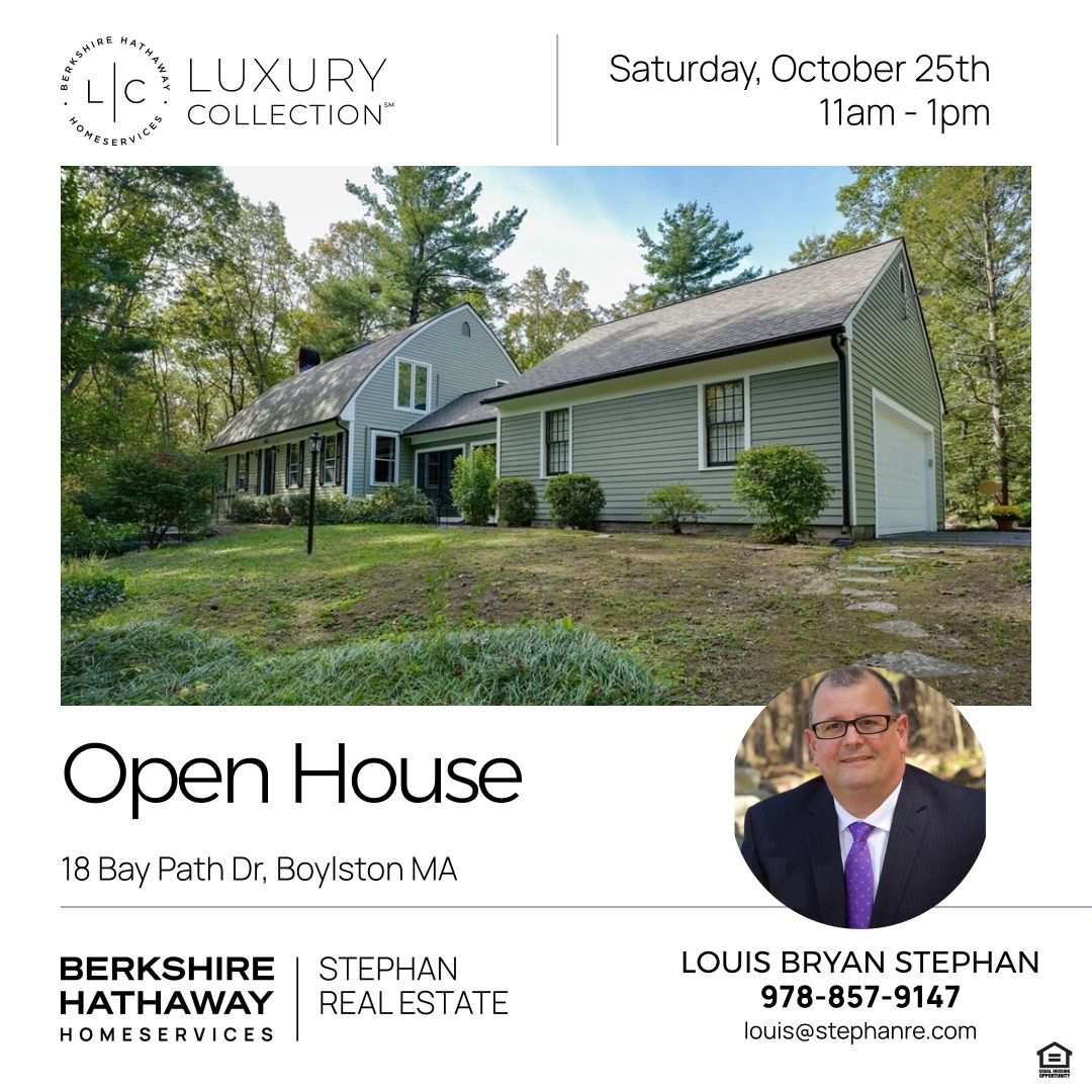 StephanRealtors's tweet photo. OPEN HOUSE at 18 Bay Path Drive in Boylston this Saturday, October 25th from 11-1PM. NATURE LOVERS PARADISE - LOCATION, PRIVACY, MINT CONDITION &amp; SPACIOUS ROOMS! FOR VIRTUAL TOUR: https://t.co/DkBcpGPKtU https://t.co/jZGW7nLaEh