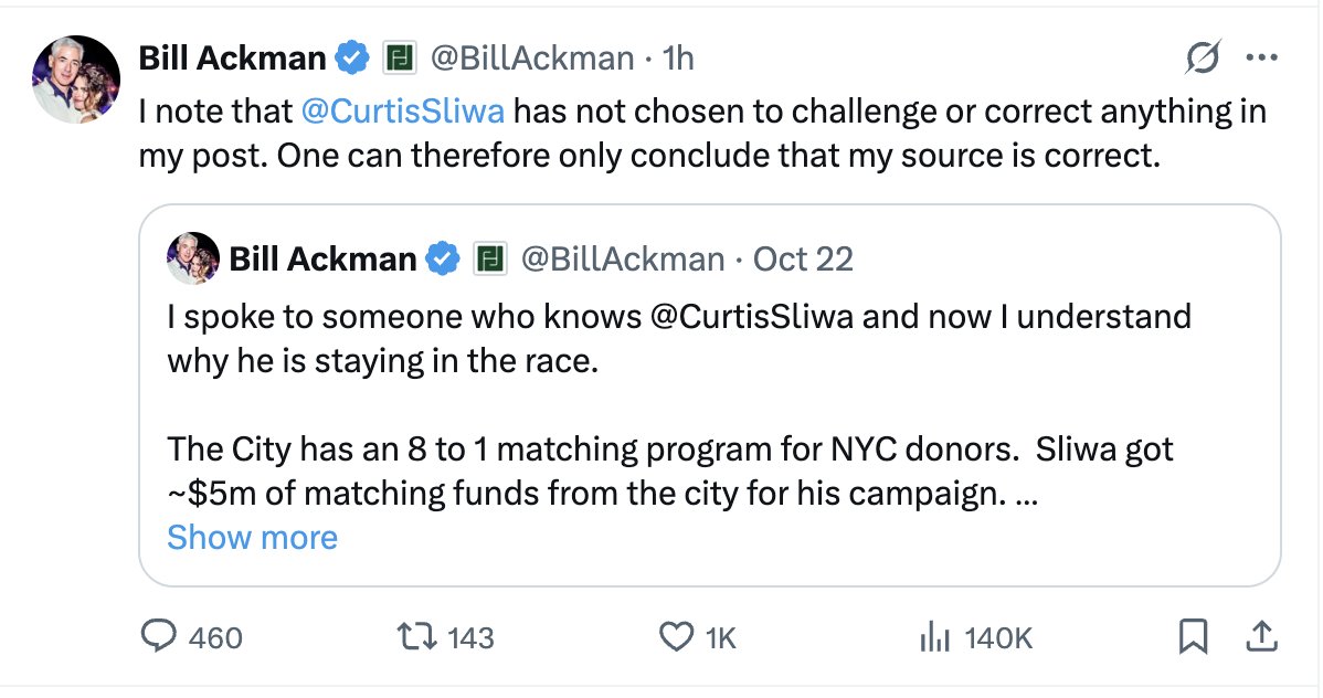 micsolana's tweet image. this guy really thinks he's king or some shit. in what world is bill ackman entitled to a response of any kind from any politician in this country to anything he writes? if people choose to engage, congrats. but this arrogance is wild. we don't all work for you, bill.