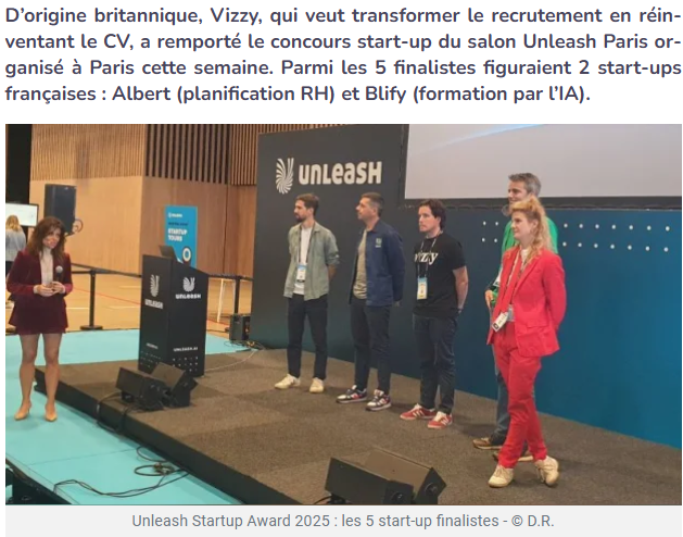exclusiverh's tweet image. #startup | Unleash Start up Award 2025 : le CV réinventé de Vizzy se distingue  

« D’origine britannique, Vizzy […] a remporté le concours start-up du salon Unleash Paris organisé cette semaine. »  

TOUS LES DÉTAILS 👉 buff.ly/EAiJCAC 

#RHMatin #MarqueEmployeur