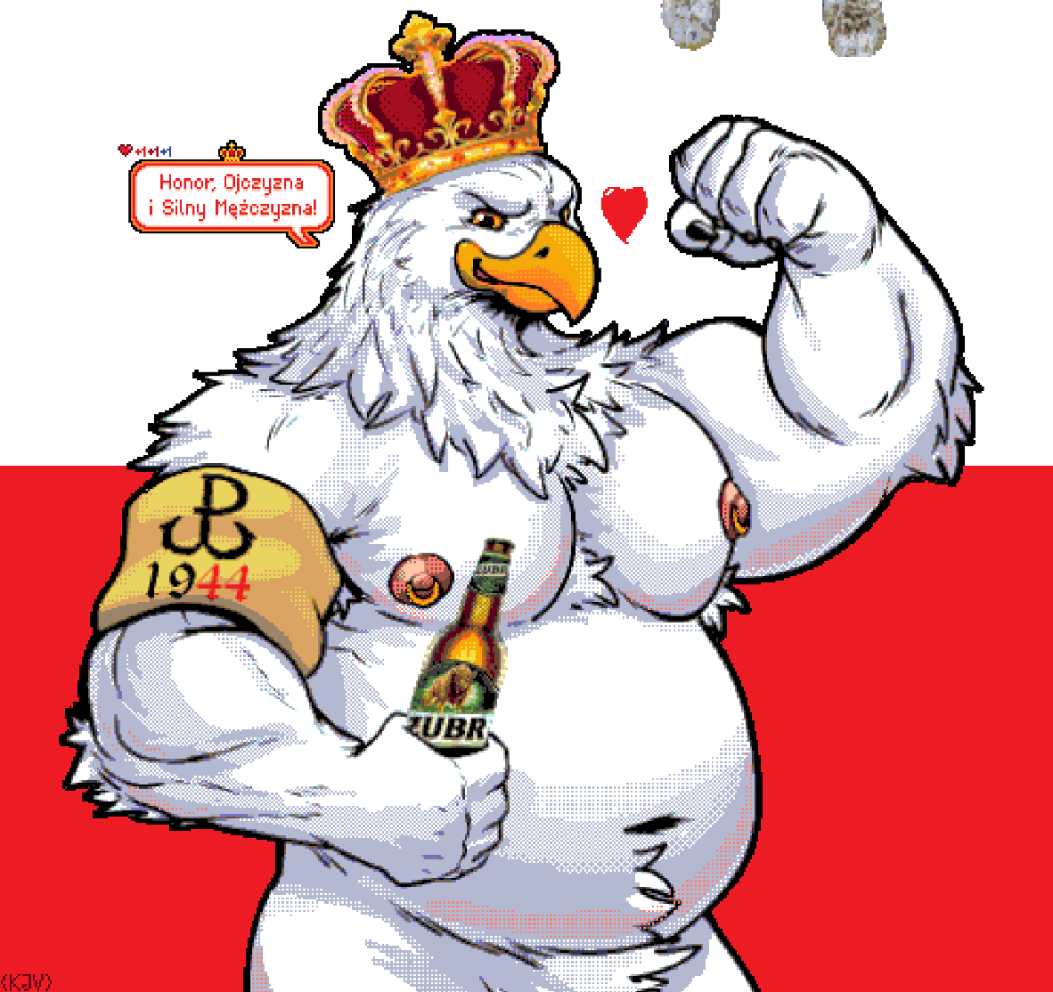 I was being asked to share a close-up of the Polish Eagle Dad so here it is~ 👑