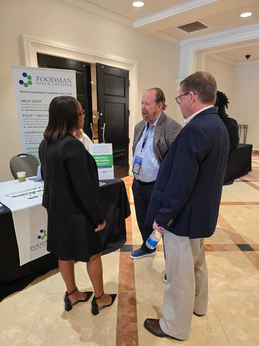 TransWorldComp's tweet image. We’re live at CRCA 2025! Foodman CPAs &amp;amp; Advisors and Trans World Compliance are co-exhibiting today in St. Kitts.

We’re showcasing how our compliance expertise and cutting-edge software simplify reporting across jurisdictions.

#Compliance #RegTech #AML #CRS #FATCA