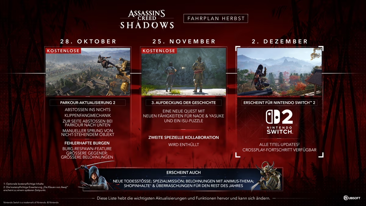 ps4source's tweet image. Assassin’s Creed® Shadows: Entwickler-Video erklärt die kommenden Inhalte der Herbst Roadmap #AssassinsCreedShadows #Ubisoft >>axyo.de/assassins-cree…