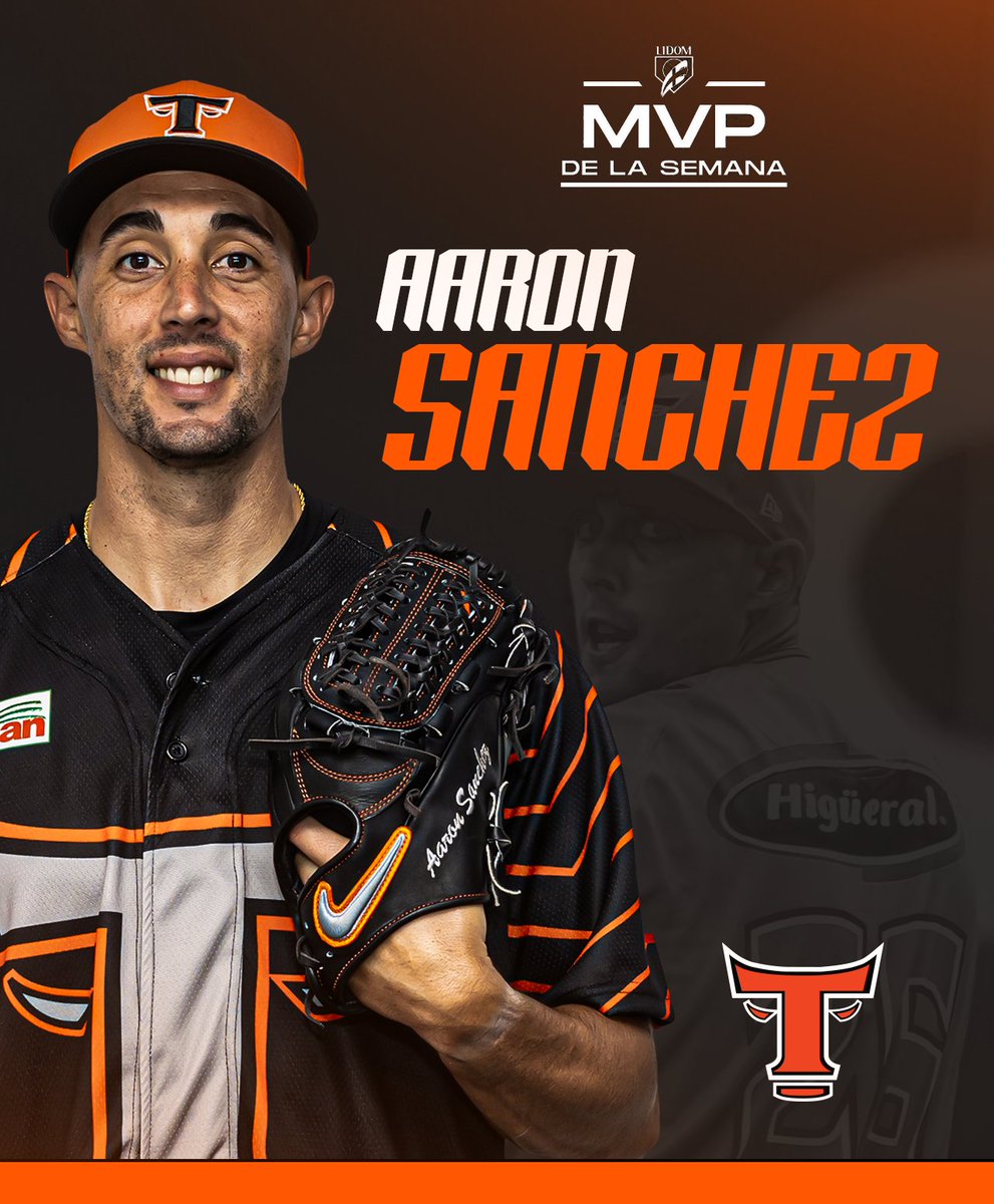 Felicidades a nuestro lanzador Aaron Sanchez por ser elegido el MVP DE LA SEMANA en los premios oficiales de @lidomrd 
Sanchez sacó el 56.8% de los votos de los periodistas.

Congratulations Aaron!