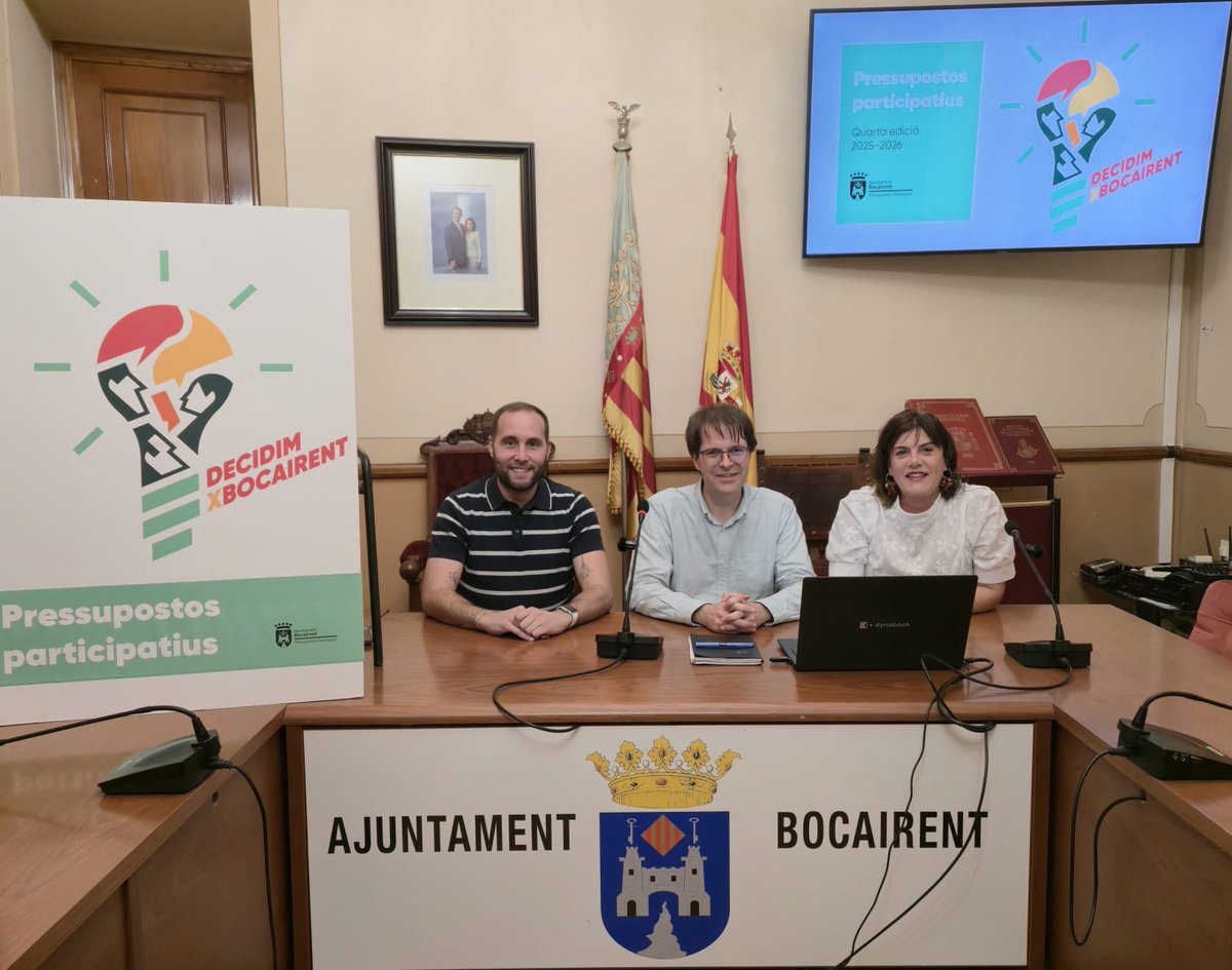 ✅ Bocairent inicia la primera votació dels pressupostos participatius 2025-2026

▶️ FINS AL 6 DE NOVEMBRE, EL VEÏNAT PODRÀ TRIAR ELS 10 PROJECTES FINALISTES ENTRE LES 69 PROPOSTES ACCEPTADES

ℹ️ més info: bocairent.es/va/noticia/boc…