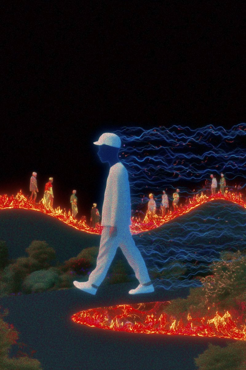 Not behind. Just on another path.