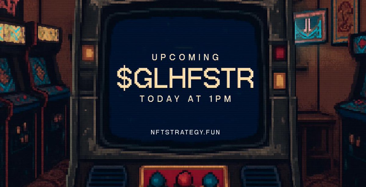 $GLHFSTR will launch at 1pm EST    

Reminder: the buy tax will start at 99% and drop 1% each minute.