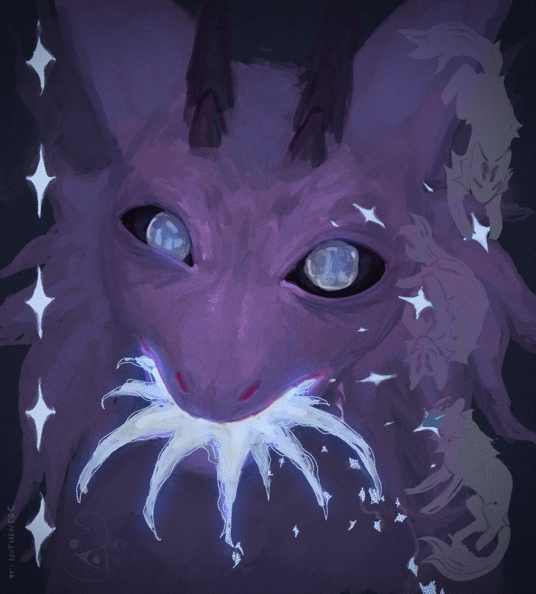 nothen_d's tweet image. Gift for Neo
#dragoncat #spacedragon #star #art